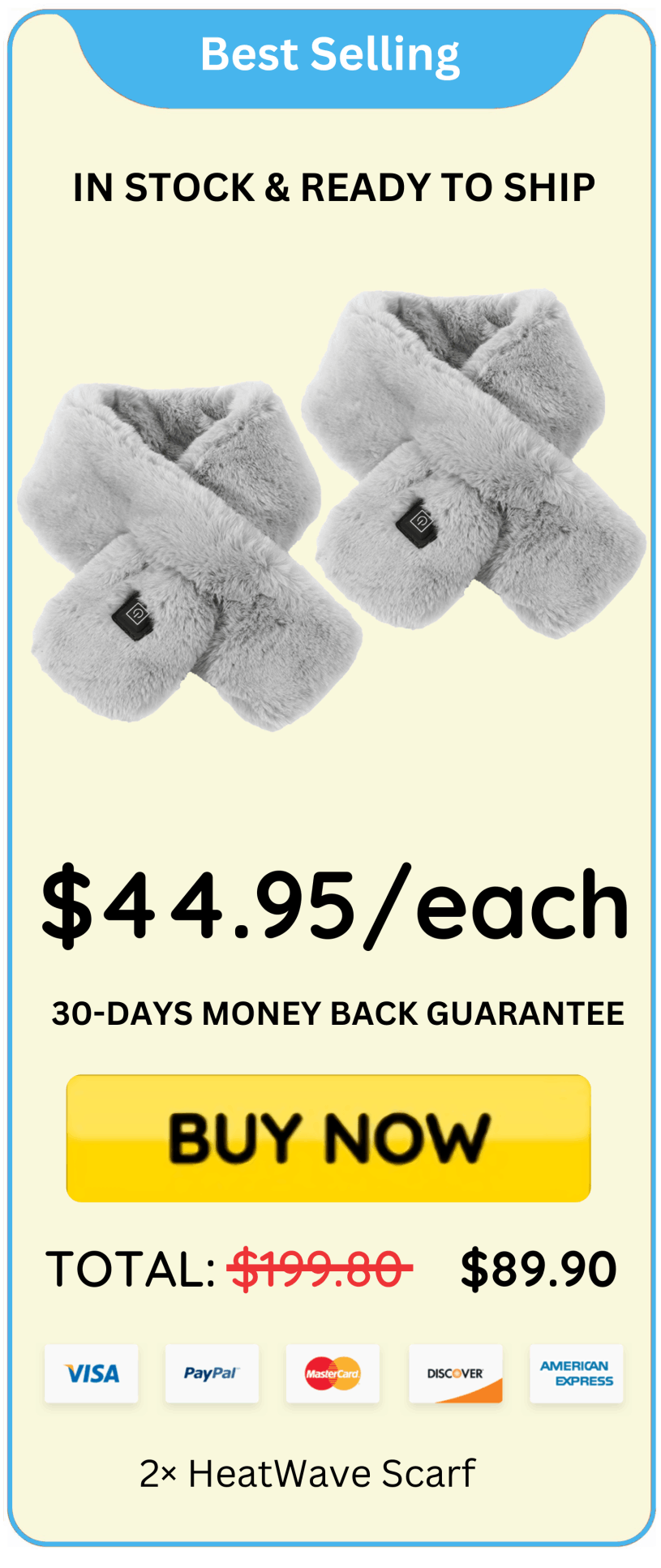 HeatWave Scarf offer package price 